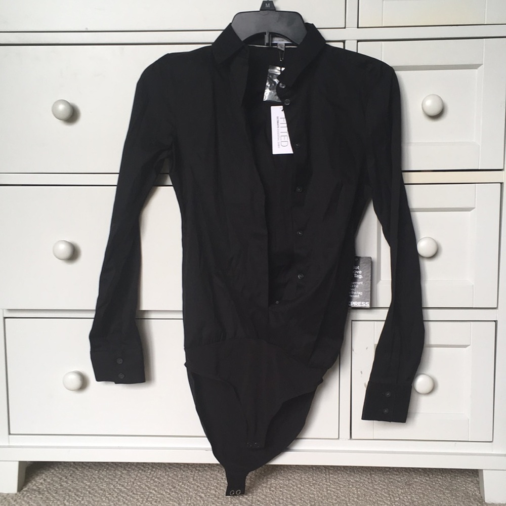 Express The Essential Shirt Button Down BodySuit